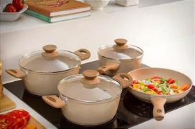 Conjunto de Panelas de Cerâmica Forjed Chocolate 4 peças - Eirilar