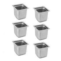 Conjunto de panelas de comida Aplancee 1/6 Hotel Panelas de 15 cm de profundidade em aço inoxidável