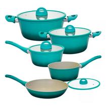 Conjunto de Panelas de Indução 5 Peças Com Revestimento em Cêramica