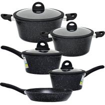 Conjunto de Panelas de Indução Antiaderente Cerâmica Viena Preto 5 peças - Casambiente