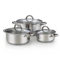 Conjunto de panelas de molho de aço inoxidável Cook N Home de 6 peças Conjunto de panelas de molho de aço inoxidável Cook N Home de 6 peças