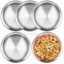 Conjunto de panelas de pizza AKOLAFE em aço inoxidável de 30 cm para forno, pacote com 5