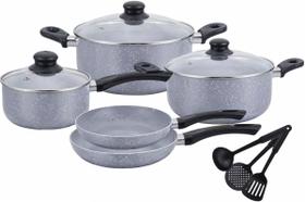 Conjunto De Panelas e Caçarolas Antiaderente com Revestimento Cerâmica 11 Peças Sem Óleo FDA