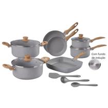 Conjunto de Panelas e Utensílios 10 Peças Ceramic Life Easy Indução Gris Cinza Brinox Conjunto de Panelas e Utensílios 10 Peças Ceramic Life Easy Indução Gris Cinza Brinox