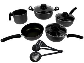 Conjunto De Panelas Elegan Antiaderente e Tampa De Vidro 8 Peças