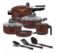 Conjunto de panelas elegan marpal antiaderente com pp cioccolato