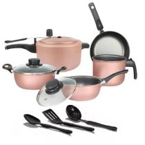 Conjunto de panelas elegan marpal com pp 3 rose Conjunto de panelas elegan marpal com pp 3 rose