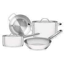 Conjunto de Panelas em Aço Inox com 04 Peças Ísis - Tramontina