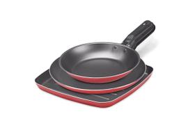 Conjunto De Panelas Garlic Brinox Antiaderente 3 Peças Vermelho