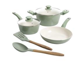 Conjunto de Panelas Gibson Home Plaza Café 7 Peças Verde Menta