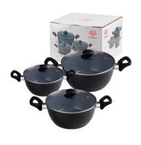 Conjunto de Panelas - Indução e a Gás - 3 Peças - Mundiart