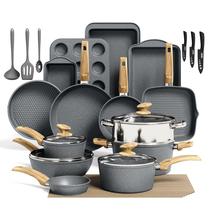 Conjunto de Panelas Kitchen Academy 30 Peças com Revestimento Antiadente de Granito