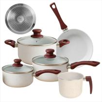 Conjunto de Panelas Lecce 5 Peças Revestimento Cerâmico Compatível com Indução