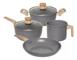 Conjunto De Panelas Marble 4 Peças Oster - Cinza Escuro