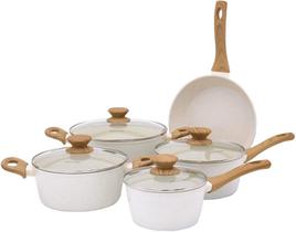 Conjunto de Panelas Mármol Cook em Alumínio com Revestimento Cerâmico e Fundo Triplo Indução 5 Peças - Mimo Style