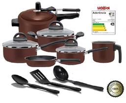 Conjunto de Panelas Marpal Antisderente Facile Cioccolato Conjunto de Panelas Marpal Antisderente Facile Cioccolato