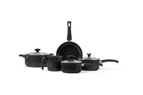 Conjunto de Panelas Masala em Alumínio Antiaderente Preto 5 Peças - Brinox