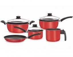 Conjunto De Panelas Mimo 5 Peças Antiaderente Dona Chef Vermelha