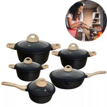 Conjunto De Panelas Moderno E Estiloso Com Cor Preta Presente Perfeito Para Mãe Entrega Rápida