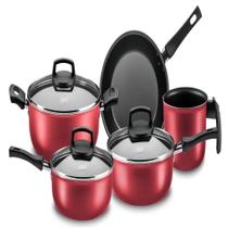 Conjunto de Panelas MTA Antiaderente Safira Cereja 5 Peças