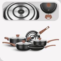 Conjunto de Panelas MTA Ceramic+ 5 Peças Black Tampa Vidro Antiaderente