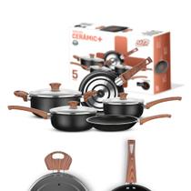 Conjunto De Panelas MTA Resvestimento De Cerâmica 5 PÇS Conjunto De Panelas MTA Resvestimento De Cerâmica 5 PÇS