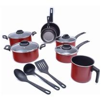 Conjunto de Panelas Onion Alumínio Revestimento Antiaderente 10 pçs Vermelha Brinox 7041/400