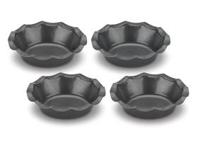 Conjunto de Panelas para Tortinhas Cuisinart - 4 Peças Caneladas em Mini Liga de Aço Conjunto de Panelas para Tortinhas Cuisinart - 4 Peças Caneladas em Mini Liga de Aço
