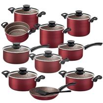 Conjunto de panelas Paris 11 peças vermelho - Tramontina Conjunto de panelas Paris 11 peças vermelho - Tramontina