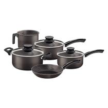 Conjunto De Panelas Paris 5 Peças Em Alumínio Antiaderente Chumbo - Tramontina 28599601