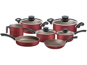 Conjunto De Panelas Paris 7 Peças Em Alumínio Antiaderente Vermelho - Tramontina 28599702 Conjunto De Panelas Paris 7 Peças Em Alumínio Antiaderente Vermelho - Tramontina 28599702