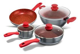 Conjunto De Panelas Redstone 4 Peças Pkt407 Philco Vermelho