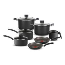 Conjunto De Panelas Rochedo Antiad. 7 Peças Facilita Cinza