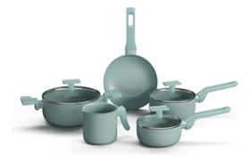 Conjunto De Panelas Sartin Aquamint 5 Peças Cerâmica Mimo Style