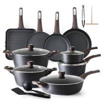 Conjunto de Panelas SENSARTE 26 Peças Antiaderente para Indução Preto Conjunto de Panelas SENSARTE 26 Peças Antiaderente para Indução Preto