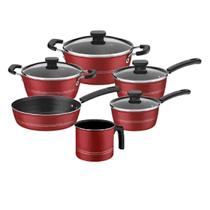 Conjunto de panelas sicilia 6 peças com antiaderente starflon excellent vermelho 1,9L - Tramontina Conjunto de panelas sicilia 6 peças com antiaderente starflon excellent vermelho 1,9L - Tramontina