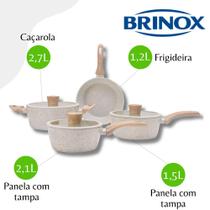 Conjunto de Panelas Sirius 4 peças Brinox Ceramic Life Indução - Vanilla