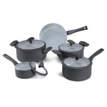 Conjunto de Panelas Soft Touch Hércules Cinza com 5 Peças