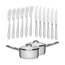 Conjunto De Panelas Solar 16Cm 1,4L Com 60 Talheres De Mesa