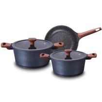 Conjunto de panelas titaníum mta marmorizado antiaderente cerâmic-flon 3 peças