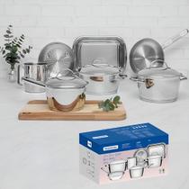 Conjunto de Panelas Tramontina Allegra 7 Peças Inox Premium Antiaderente Conjunto de Panelas Tramontina Allegra 7 Peças Inox Premium Antiaderente