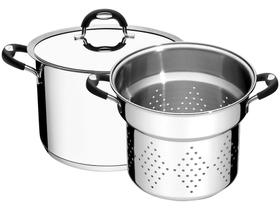 Conjunto de Panelas Tramontina Duo Silicone - 65480/400 Inox 2 Peças Fundo Triplo