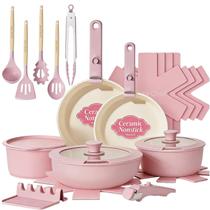 Conjunto de Panelas Umite Chef 21 Peças Antiaderente Cerâmica Rosa Conjunto de Panelas Umite Chef 21 Peças Antiaderente Cerâmica Rosa