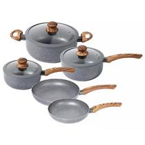 Conjunto de Panelas Yafo Revestimento Cerâmico 5 pçs Granito Cinza A1005-C03 - Lehaví