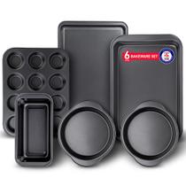 Conjunto de panificação Bakken de aço carbono antiaderente de luxo de 6 peças Conjunto de panificação Bakken de aço carbono antiaderente de luxo de 6 peças