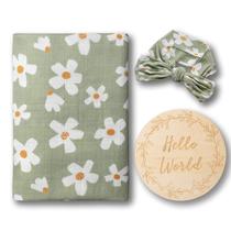 Conjunto de Pano de Musselina Miaoberry Daisy Garden Spring para Menina