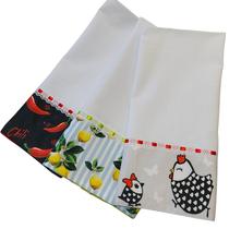 Conjunto de Pano de Prato 3 Peças Temático com Passa Fita