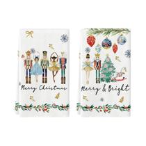 Conjunto De Panos De Cozinha De Natal Pintados À Mão Com Quebra-Nozes 40cm X 60cm Super Absorventes