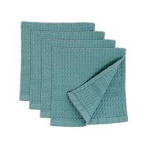 Conjunto de panos de lavagem: toalhas de waffle GILDEN TREE 100% algodão x4 de espuma do mar Conjunto de panos de lavagem: toalhas de waffle GILDEN TREE 100% algodão x4 de espuma do mar