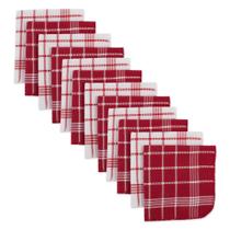 Conjunto de panos de prato DII Waffle Weave 100% algodão vermelho, 12 peças Conjunto de panos de prato DII Waffle Weave 100% algodão vermelho, 12 peças